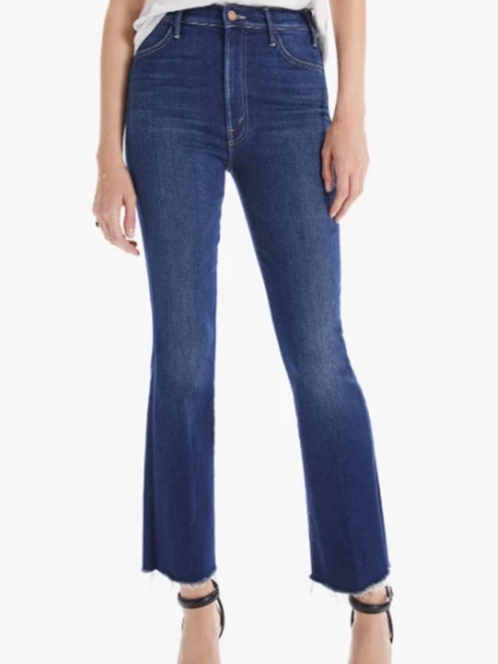 MOTHER High-Rise Dark Blue Flare Jeans - Women